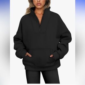 NWT Trendy Queen Sweatshirts Quarter Half Zip Pullover Oversized size small
